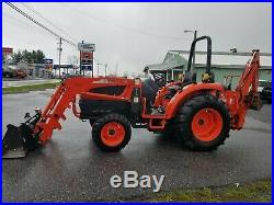 11 Kioti DK40SE HST tractor KL401loader KB2485 backhoe 41hp diesel 4x4 TLB used