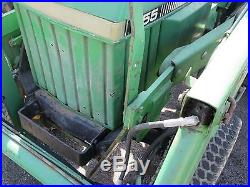 1990 John Deere 955 Tractor loader 72 belly mower used 4x4 compact pwr steering