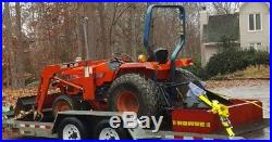 1995 KIOTI LK3054 4X4 Tractor with loader, tooth bar and heavy duty box blade