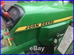 1998 John Deere 855 tractor with loader, mid mower, snow blower very clean