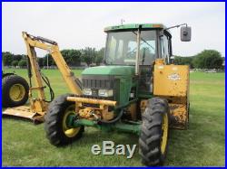 1999 John Deere 6410 Farm Tractor 4x4 A/C flail boom mower Municipality