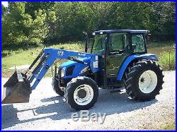 1 OWNER 2005 NEW HOLLAND TL100 A CAB+LOADER+4X4 WITH DELUXE CAB+ALL OPTIONS