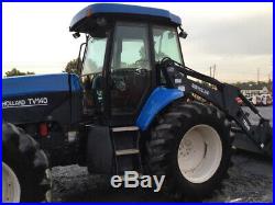 2000 New Holland TV140 4x4 BI-Directional Farm Tractor Cab with Loader 3PT & PTO