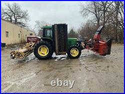 2001 JOHN DEERE 6410, 4X4 LOADED, FLAIL MOWERS, SNOW BLOWER ATTACHMEMT 4750hours