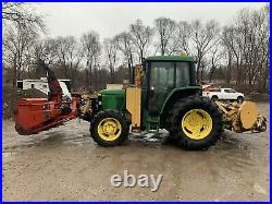2001 JOHN DEERE 6410, 4X4 LOADED, FLAIL MOWERS, SNOW BLOWER ATTACHMEMT 4750hours