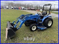 2002 New Holland TC29D Tractor with Loader and Belly Mower