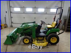 2004 John Deere 2210 Tractor, 210 Front Loader, 62in Belly Mower, Hydro, 617 Hrs