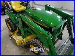 2004 John Deere 2210 Tractor, 210 Front Loader, 62in Belly Mower, Hydro, 617 Hrs