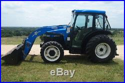 2004 NEW HOLLAND TN75 TN75D 4WD 4x4 with Heavy Duty LOADER CAB with A/C Air / Heat