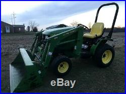 2005 JOHN DEERE 4010 COMPACT TRACTOR With 410 LOADER. 4X4. DIESEL. 395 HRS. HYDRO