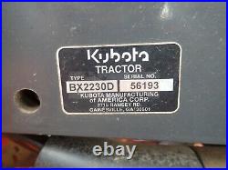 2005 Kubota Bx2230 Compact Tractor Canopy 4x4 3 Pt 540 Pto 60 Deck 22 HP Kubota