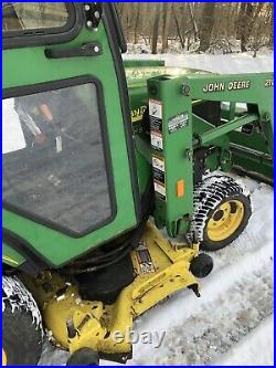 2006 John Deere 2210 Diesel Cab Tractor 4x4 Loader Mower Snowblower Snowplow