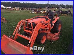 2007 Kubota B7800HSD Diesel Compact Tractor 4WD with Loader & 72 Belly Mower