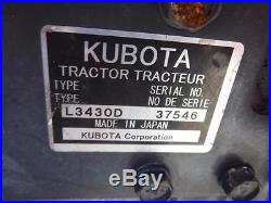 2008 KUBOTA L3430 GST 4x4 TRACTOR WithLOADER, PWR REVERSER, 460 HRS NICE