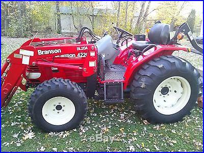2010 Branson 4220i Tractor 4WD, 42HP, Manual Trans, with loader and mower
