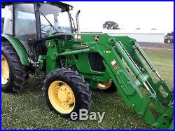 2012 4x4 JOHN DEERE 5083E Cab Loader Tractor pre-emmision 83hp used 570 hours