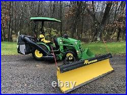 2012 John Deere 2520 Diesel Tractor Loader Mower Plow Bagger Lots of Extras