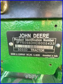 2012 John Deere 5055D Tractor withBucket Loader 850 Hours 55HP 2WD