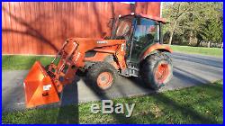 2012 KUBOTA M7040 4X4 UTILITY TRACTOR With CAB & LOADER 67HP DIESEL HYD SHUTTLE