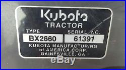 2012 Kubota BX2660 Compact withLoader, Mower Deck & Tiller