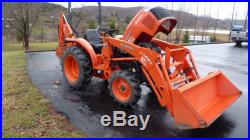2012 Kubota L3800DT Tractor with LA524 Front Loader, BH 77 Backhoe with Thumb