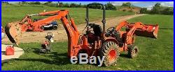 2013 Kubota B3200 Compact 4x4 Tractor Loader Backhoe Landscaping Package Trailer