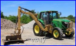 2013 john deere 6105m 4wd tractor + diamond boom & flail mower