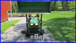 2014 JOHN DEERE 1025R 4X4 COMPACT UTILITY TRACTOR With LOADER & MOWER HYDRO 238 HR