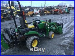 2014 John Deere 1025R 4x4 Compact Tractor Loader Backhoe with Grapple 600 Hours