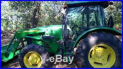 2014 John Deere 5100E Diesel Tractor 4X4 Premium Cab, with 553 Loader ONLY 49 hrs