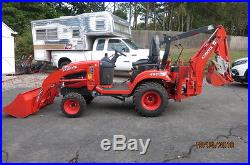 2014 Kubota BX25 BX25D 4x4 Hydro Tractor Loader Backhoe Snow Plow 3 pt york rake