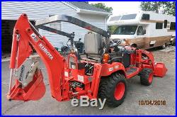 2014 Kubota BX25 BX25D 4x4 Hydro Tractor Loader Backhoe Snow Plow 3 pt york rake
