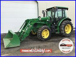 2015 JOHN DEERE 5085E TRACTOR With LOADER, CAB, 4X4, 3 PT, 540 PTO, HEAT AC, 85 HP