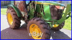 2015 JOHN DEERE 5100E 4X4 UTILITY TRACTOR With LOADER & CAB 100HP LHR (NO DEF)