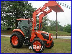 2015 KUBOTA M 6060 4 WHEEL DRIVE CAB LOADER TRACTOR ONLY 70 HOURS
