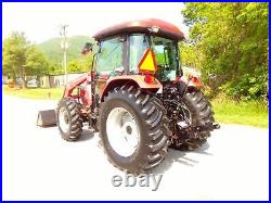 2015 MAHINDRA mPOWER 85P ENCLOSED CAB UTILITY TRACTOR /W FRONT END LOADER LOW H