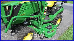 2016 JOHN DEERE 1025R 4X4 COMPACT UTILITY TRACTOR With LOADER & BELLY MOWER 45 HRS