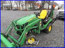 2016 JOHN DEERE 1025R COMPACT TRACTOR With LOADER & BACK HOE. YANMAR. ONLY 231 HRS