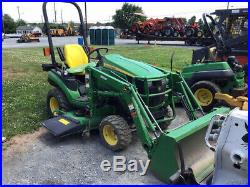 2016 John Deere 1026R 4x4 Hydro Compact Tractor with Loader & 60' Mower Only 600Hr