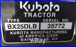 2016 Kubota BX25DLB Compact Tractor