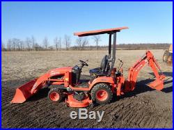 2016 Kubota BX25D Tractor/Loader/Backhoe, 4WD, Hydro, 60in Belly Mower, 533 Hrs