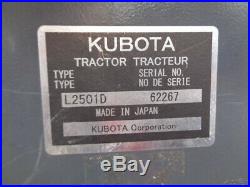 2016 Kubota L2501 Tractor, 4WD, LA525 Loader, Hydro, R1 Tires, 186 Hours