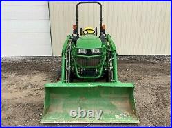 2017 JOHN DEERE 2032R TRACTOR With LOADER & MOWER, POST ROPS, 4X4, HYDRO, 347 HRS