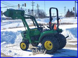 2017 John Deere 2032R 32hp 4X4 Diesel Tractor W Front End Loader Only 673 Hours