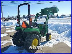 2017 John Deere 2032R 32hp 4X4 Diesel Tractor W Front End Loader Only 673 Hours