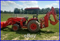 2017 Kubota L4701 hydrostat tractor with front loader and backhoe
