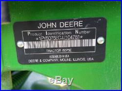 2018 John Deere 5075E Tractor, 4WD, JD 520M Loader, Power Reverser, ONLY 68 HRS