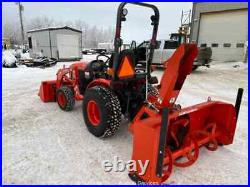 2018 Kubota B2601HSD Diesel Utility Tractor c/w Snow Blower Mower Tiller bidadoo
