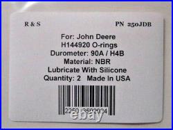 2 Compatible John Deere H144920 O-rings / R&S 250JDB / NBR H4B