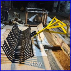 3-Point 60''Landscape Rock Rake Soil Garden Tool for Cat 1 Campact Tractor Heavy